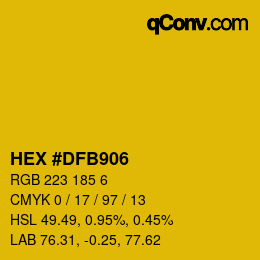 カラーコード: HEX #DFB906 | qconv.com