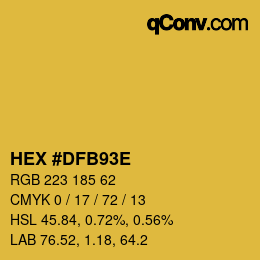 Color code: HEX #DFB93E | qconv.com