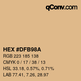 Color code: HEX #DFB98A | qconv.com