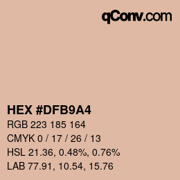 Color code: HEX #DFB9A4 | qconv.com