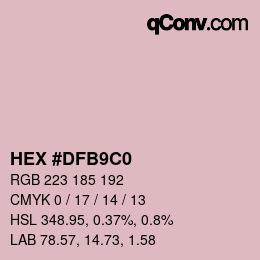 カラーコード: HEX #DFB9C0 | qconv.com