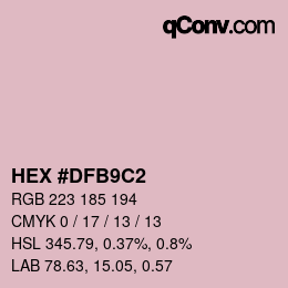 颜色代码: HEX #DFB9C2 | qconv.com