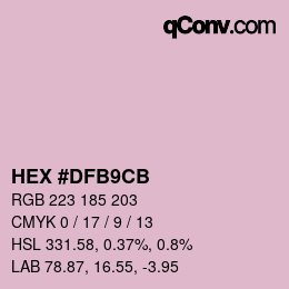 Color code: HEX #DFB9CB | qconv.com