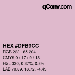 颜色代码: HEX #DFB9CC | qconv.com
