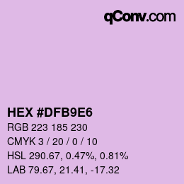 カラーコード: HEX #DFB9E6 | qconv.com