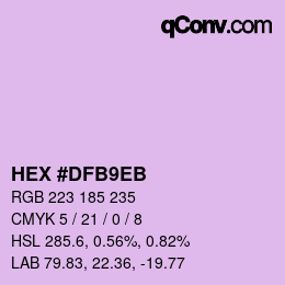 Color code: HEX #DFB9EB | qconv.com