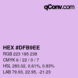Color code: HEX #DFB9EE | qconv.com