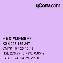 Color code: HEX #DFB9F7 | qconv.com
