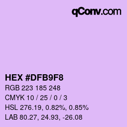 Color code: HEX #DFB9F8 | qconv.com