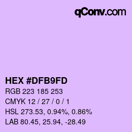 Color code: HEX #DFB9FD | qconv.com