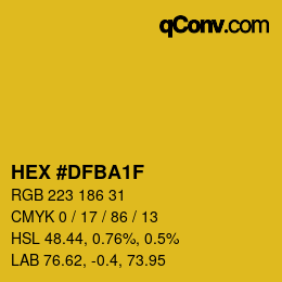 Color code: HEX #DFBA1F | qconv.com
