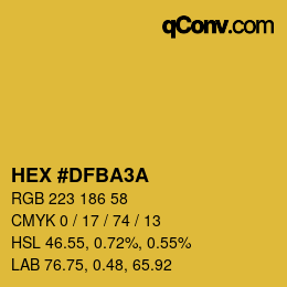 Color code: HEX #DFBA3A | qconv.com
