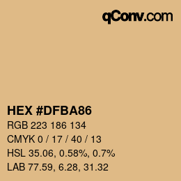Color code: HEX #DFBA86 | qconv.com