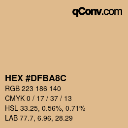 Color code: HEX #DFBA8C | qconv.com