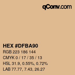 Color code: HEX #DFBA90 | qconv.com