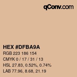 Color code: HEX #DFBA9A | qconv.com