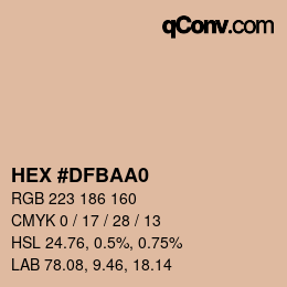 Color code: HEX #DFBAA0 | qconv.com