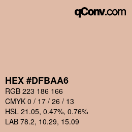 Color code: HEX #DFBAA6 | qconv.com