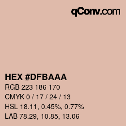 Color code: HEX #DFBAAA | qconv.com