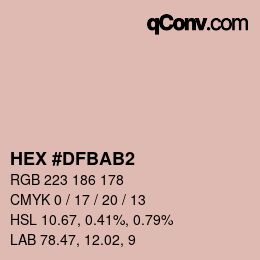 颜色代码: HEX #DFBAB2 | qconv.com