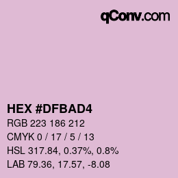 Color code: HEX #DFBAD4 | qconv.com