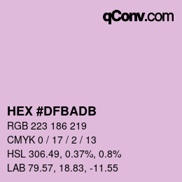 颜色代码: HEX #DFBADB | qconv.com