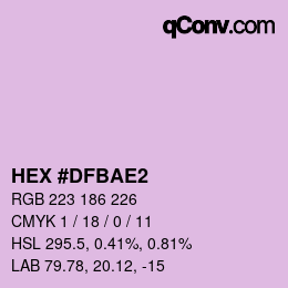 Color code: HEX #DFBAE2 | qconv.com