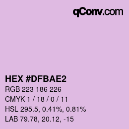 カラーコード: HEX #DFBAE2 | qconv.com