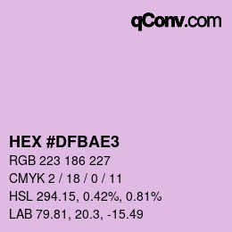 Color code: HEX #DFBAE3 | qconv.com