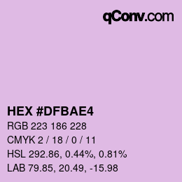 Color code: HEX #DFBAE4 | qconv.com