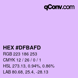 Color code: HEX #DFBAFD | qconv.com