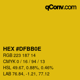 Color code: HEX #DFBB0E | qconv.com