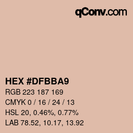 颜色代码: HEX #DFBBA9 | qconv.com