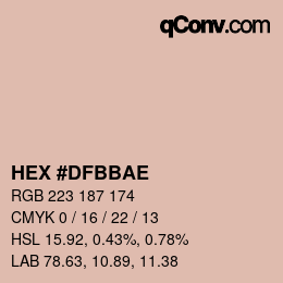 Color code: HEX #DFBBAE | qconv.com