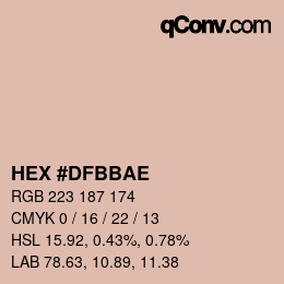 カラーコード: HEX #DFBBAE | qconv.com