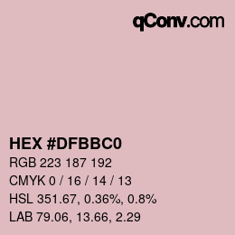 Color code: HEX #DFBBC0 | qconv.com