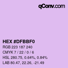 Color code: HEX #DFBBF0 | qconv.com