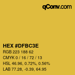 Color code: HEX #DFBC3E | qconv.com