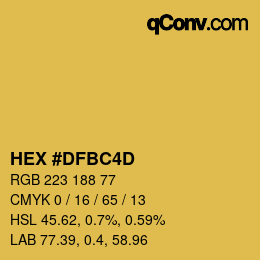 Color code: HEX #DFBC4D | qconv.com