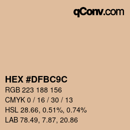 Color code: HEX #DFBC9C | qconv.com