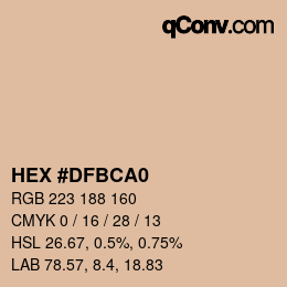 Color code: HEX #DFBCA0 | qconv.com