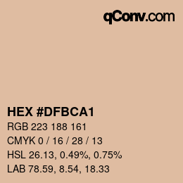 Color code: HEX #DFBCA1 | qconv.com