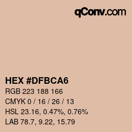 カラーコード: HEX #DFBCA6 | qconv.com