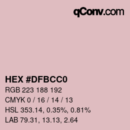 Color code: HEX #DFBCC0 | qconv.com