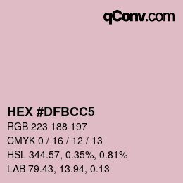 カラーコード: HEX #DFBCC5 | qconv.com