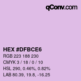 Color code: HEX #DFBCE6 | qconv.com