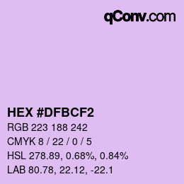 Color code: HEX #DFBCF2 | qconv.com