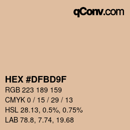 Color code: HEX #DFBD9F | qconv.com