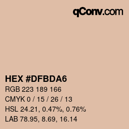 カラーコード: HEX #DFBDA6 | qconv.com
