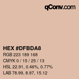 カラーコード: HEX #DFBDA8 | qconv.com